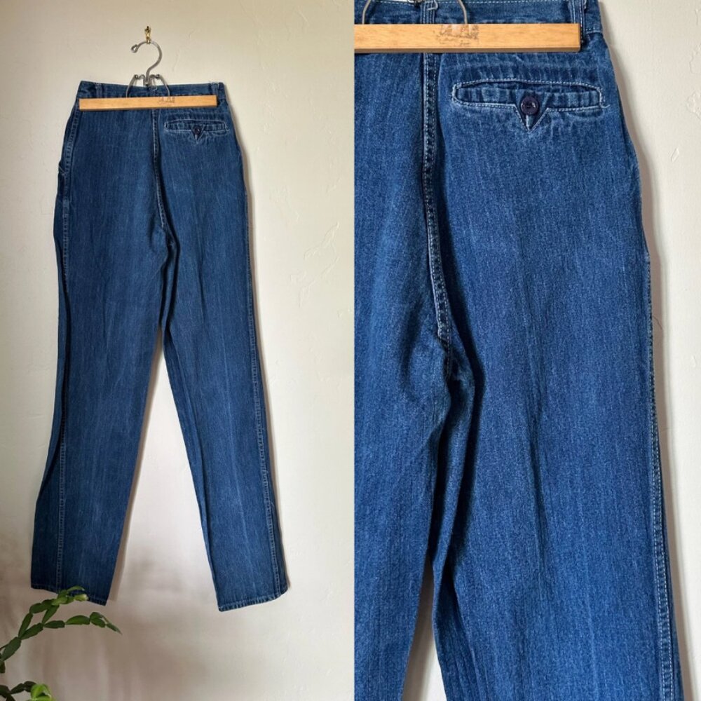 70's Normandee Rose Striped High Waisted Jeans Size 26 x 32